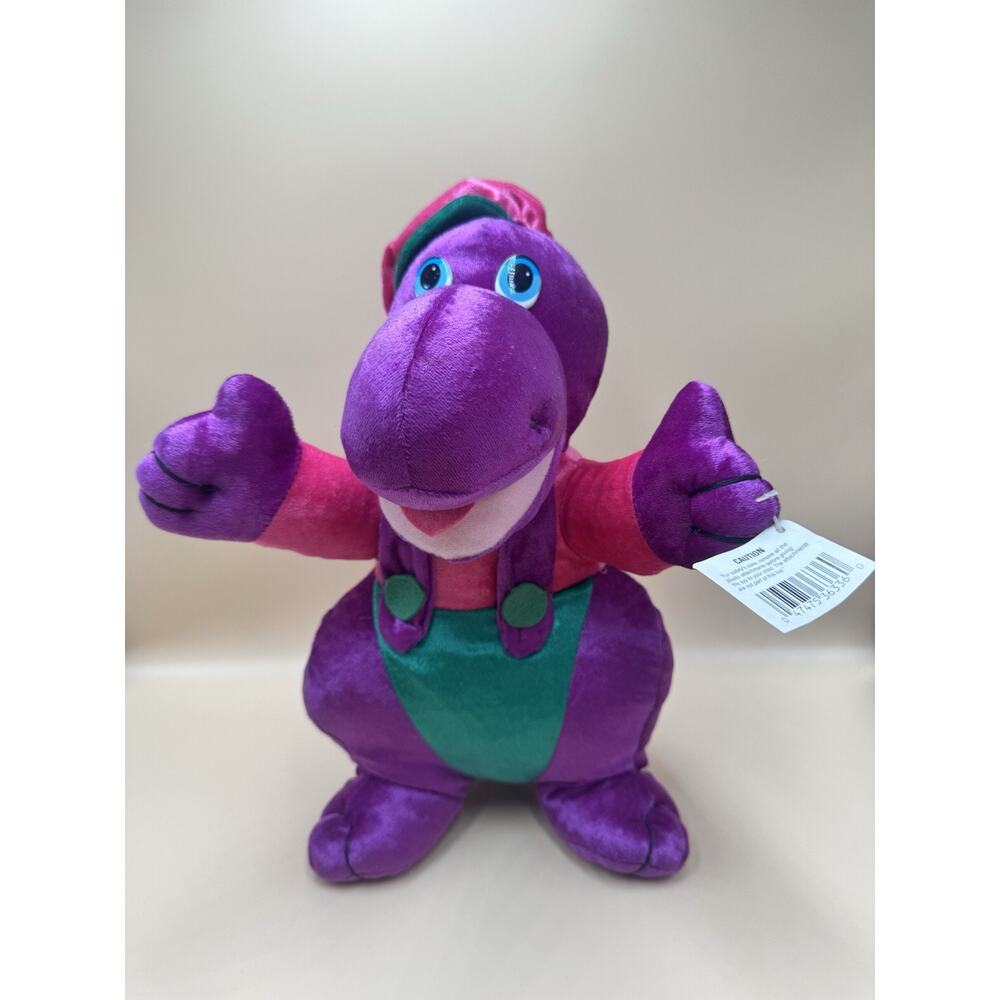 VTG Dan Dee Bootleg Barney Knockoff Velvet Plush Purple Dinosaur 1990s W/tag